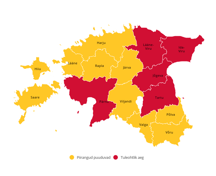 Tuleohtliku aja piirangute kaart 22